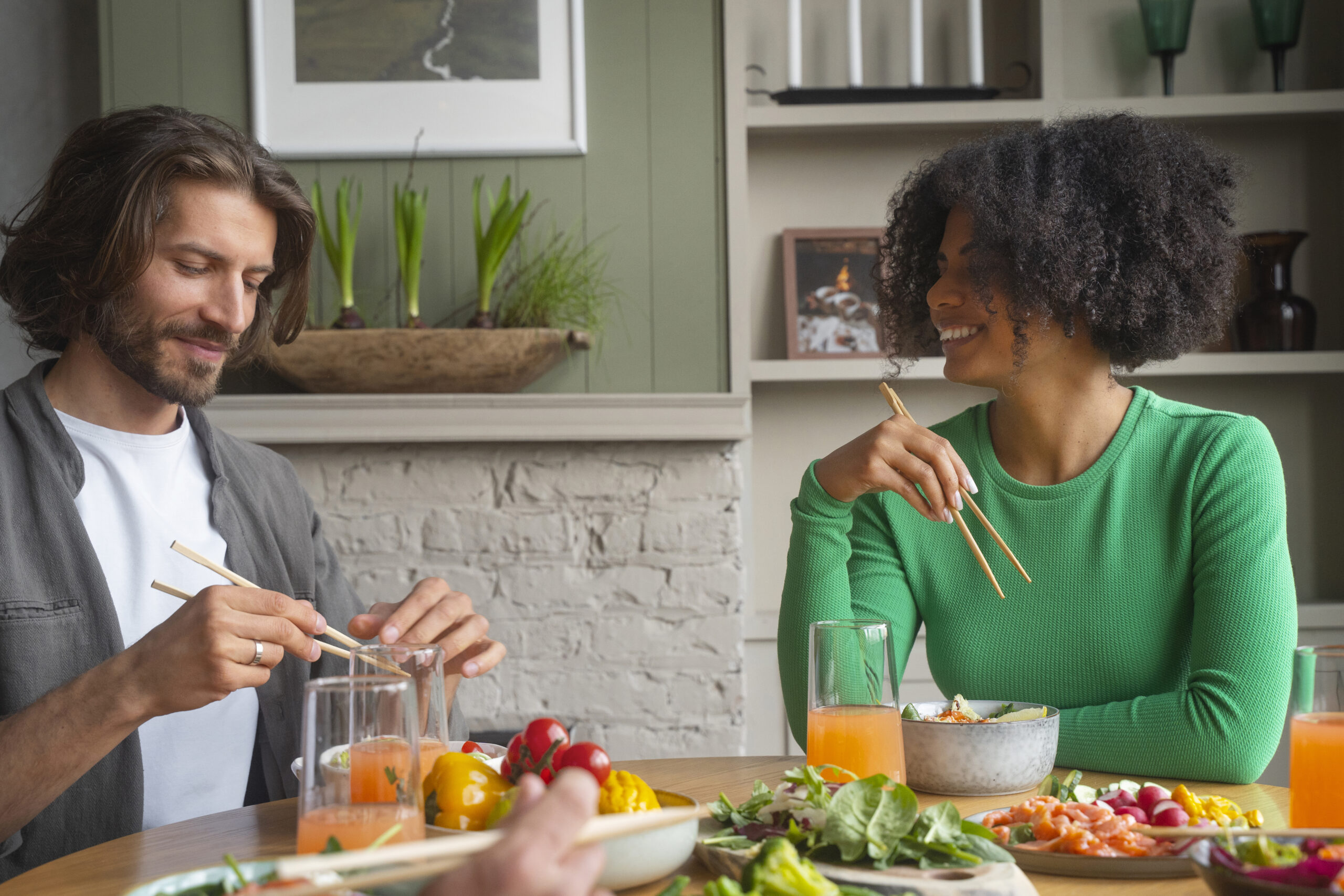 Woman wearing green ribbed top | Holistic Menus