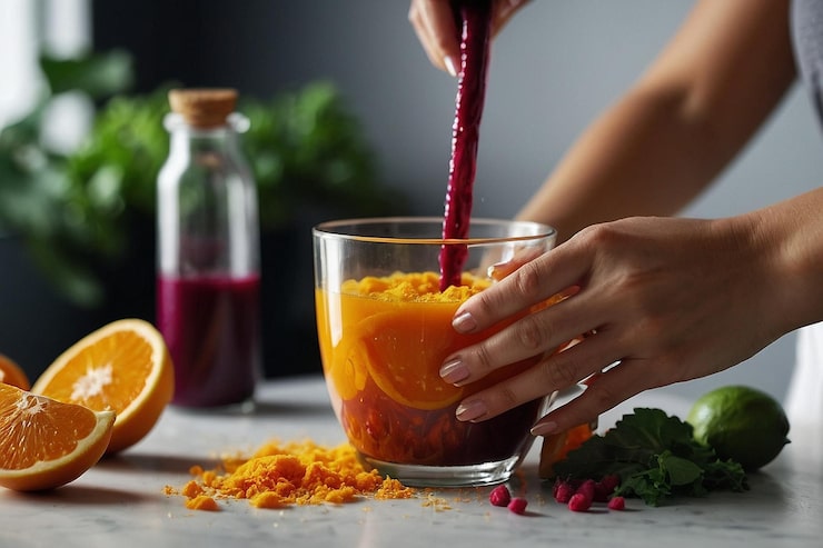 Hands prepping citrus juice | Holistic Menus